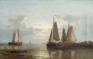 Evening on the coast by Abraham Hulk Senior