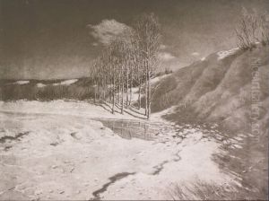 Landscape with snow Landscape with snow