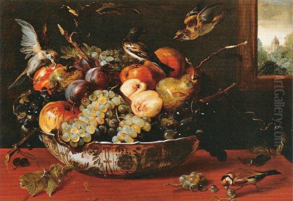 Still life with fruit and birds - view 1