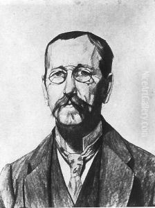 Portret mezczyzny w okularach by Stanislaw Ignacy Witkiewicz (Witkacy)
