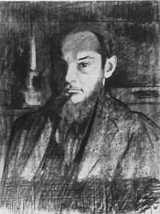 Male portrait, with a candle by Stanislaw Ignacy Witkiewicz (Witkacy)