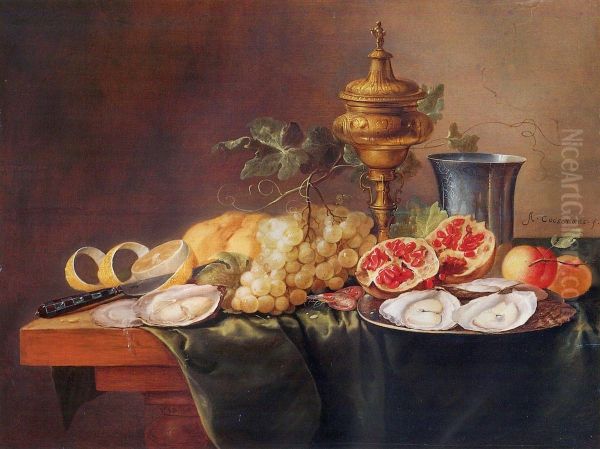 Still life with oysters and fruit - view 1