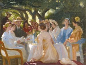 Skuespillerfrokost. by Michael Peter Ancher