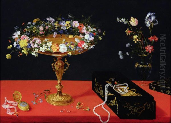 A Still Life of a Tazza with Flowers - view 1