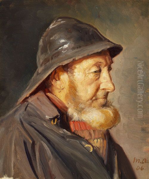 The fisherman Ole Svendsen seen in profile. - view 1