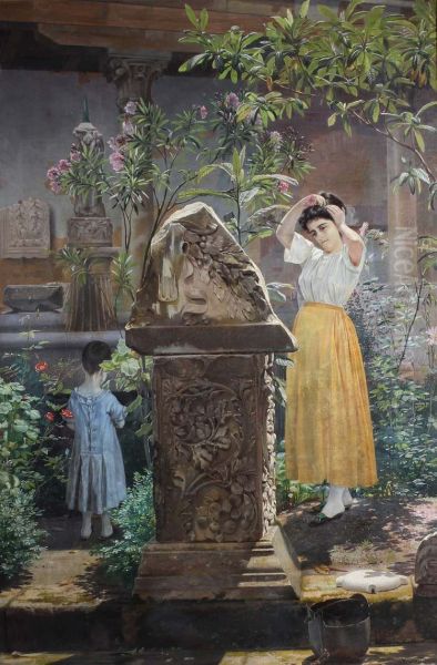Picking Flowers in a Classical Garden - view 1