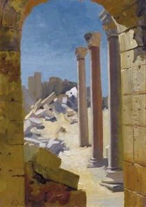 Veduta Di Pompei by Alcide Davide Campestrini