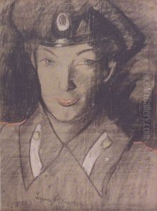 Portrait of a russian soldier by Stanislaw Ignacy Witkiewicz (Witkacy)