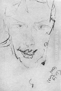 Sketch of a male portrait by Stanislaw Ignacy Witkiewicz (Witkacy)