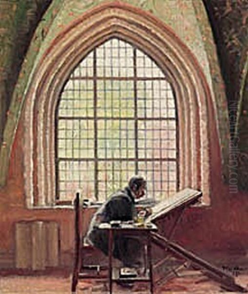 The painter Kongstad writes the new Grundlov (Constitution). - view 1