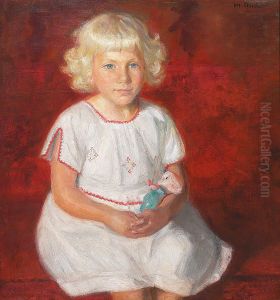 Rose of Skagen. Fisher girl in Sunday clothes. by Michael Peter Ancher