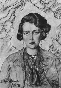 Portrait of a woman with earrings