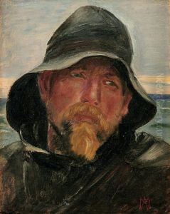 A fisherman. (painting by M. Ancher)