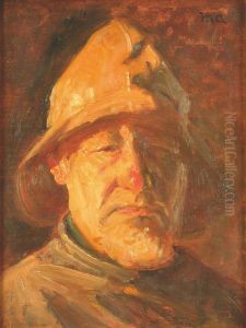 A weather-beaten fisherman. by Michael Peter Ancher