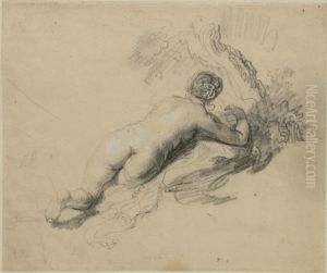Liggande naken kvinna by Rembrandt
