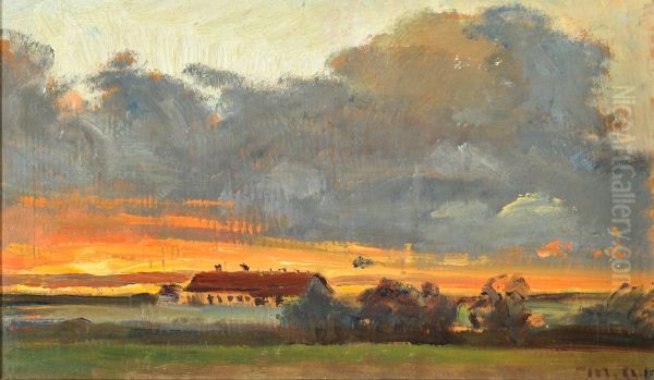 Solnedgang i Skagen med udsigt til Rytter Sorens Gaard. - view 1
