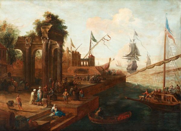 Southern Port with Figures and Ships - view 1