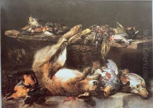 Game still life with cat by Jan Fyt