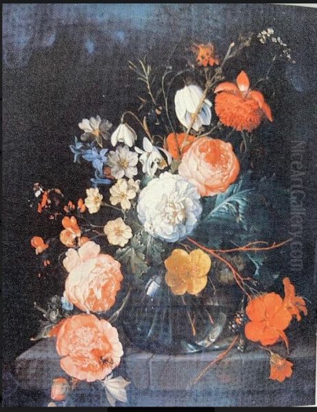 Flowers in a glass vase - view 1