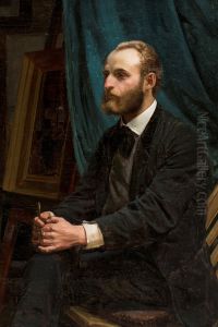 Viggo Johansen i sit atelier by Michael Peter Ancher