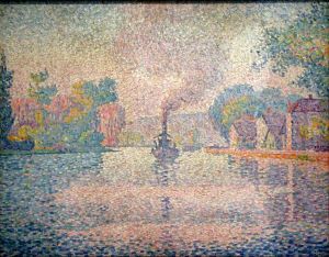 L'Hirondelle Steamer on the Seine by Paul Signac