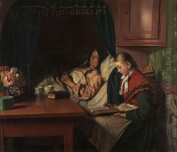 By Grandmothers sickbed - view 1
