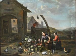 The animated courtyard of a farm