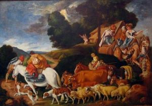 Abraham parte de Jaran a la tierra prometida by Pedro Orrente