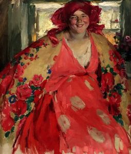 Smiling girl by Abram Arkhipov