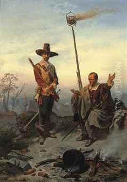 Wallenstein And Max Piccolomini From Friedrich Schiller's Trilogy'wallensteins Tod' - view 1