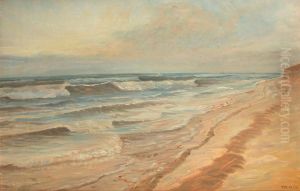 High Tide on Skagen Beach. by Michael Peter Ancher