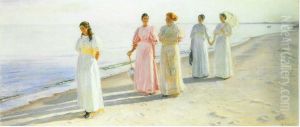 Promenade on the Beach of Skagen by Michael Peter Ancher