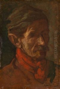 Studiekop van een blinde man by Eugene Delacroix