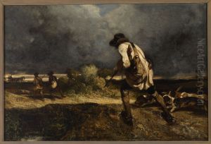 De jager (Le garde-chasse). by Alexandre-Gabriel Decamps