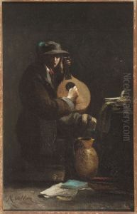 De luitspeler. by Antoine Vollon