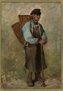 De druivenplukker (le Vigneron). by Charles-Francois Daubigny