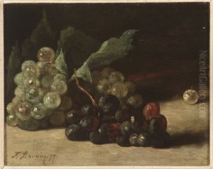 Stilleven met druiven. by Francois Bonvin