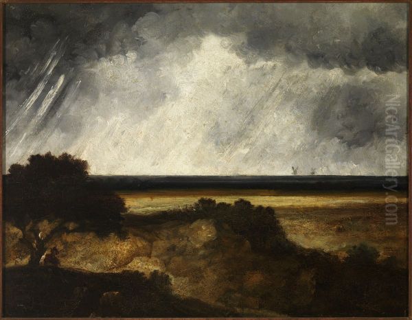 Landschap met overtrekkende bui. - view 1