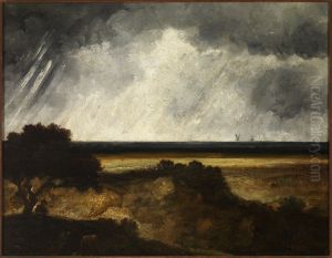 Landschap met overtrekkende bui. by Georges Michel