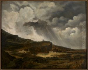 Gezicht op de heuvel van Montmartre (Voor het onweer, 'Avant l'Orage').