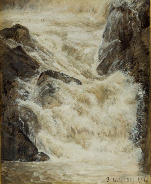 A study of a waterfall in Sweden - view 1