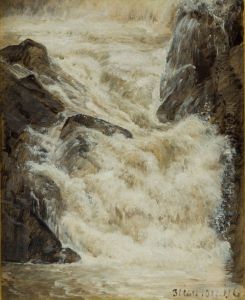 A study of a waterfall in Sweden by Janus Andreas Bartholin La Cour