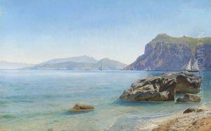 Scene from the island of Capri. by Janus Andreas Bartholin La Cour