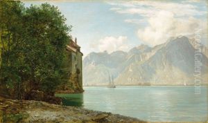 The Chillon Castle at Lake Geneva.