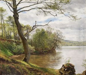 Skovso, sommer. by Janus Andreas Bartholin La Cour