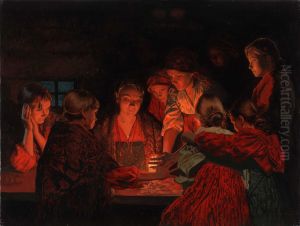Julfest Weissagung. Ol auf Leinwand. 60 x 90 cm.