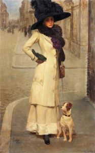 Signora con cagnolino, 1911 by Fabio Cipolla
