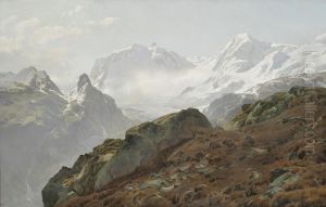 Monte Rosa. Morning in the High Alps.