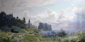 Ferapontov Manastiri. 2003. Tuval uzerine yagliboya. 120 x 287 cm