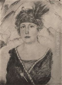 Portrait of Helena Zboinska-Ruszkowska in evening dress Portrait of Helena Zboinska-Ruszkowska in evening dress
